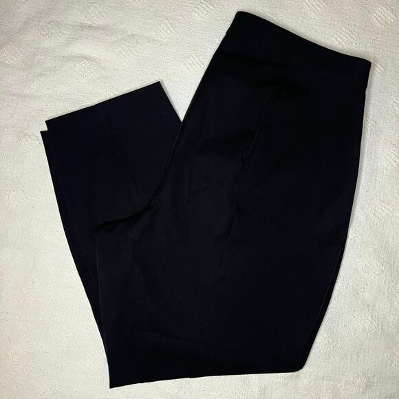Everlane Curvy Side Zip Black Trousers Women’s Plus Size 20 Elastic Waistband - Picture 5 of 12